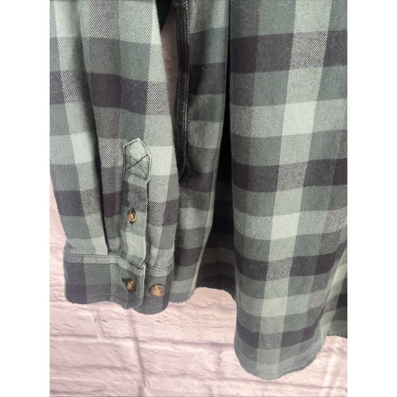 Carhartt Women's Green Black Button Down Flannel Rustic Gorpcore Shirt Size 3X - Picture 8 of 9